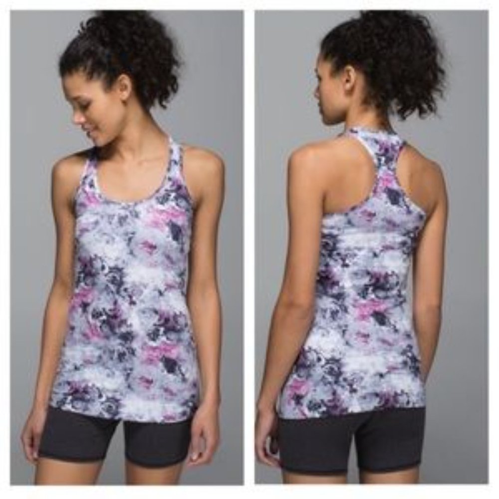 Lululemon Cool Racerback Tank Size 4 Moody Mirage (Rose) print